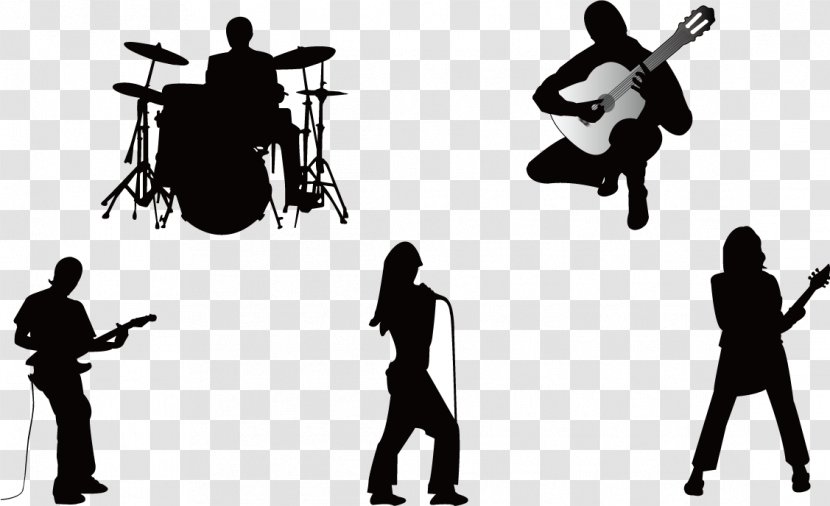 Musical Ensemble Silhouette Musician Guitarist - Band Transparent PNG