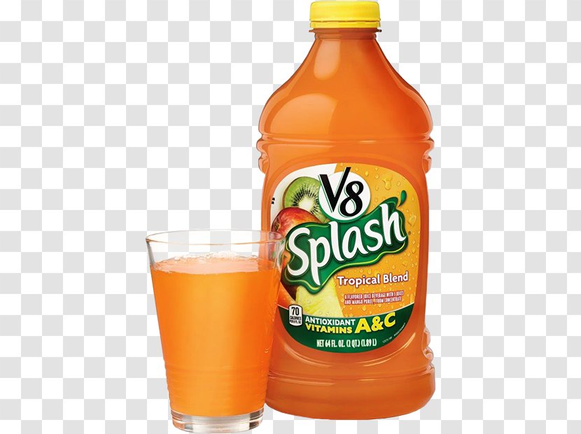 V8 Splash Mango Peach Juice Drink Drinks Tropical Blend Orange - Vegetable - Passion Fruit Transparent PNG