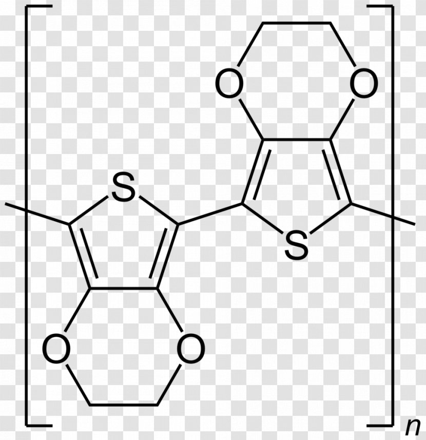 Poly(3,4-ethylenedioxythiophene) PEDOT:PSS Conductive Polymer Poly(p-phenylene) - Chemical Compound - Line Art Transparent PNG