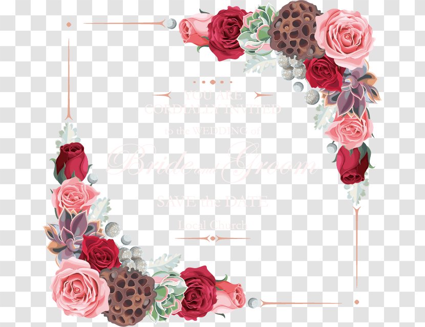 Flower Garden Roses Euclidean Vector - Rose Order - Flowers Border Transparent PNG