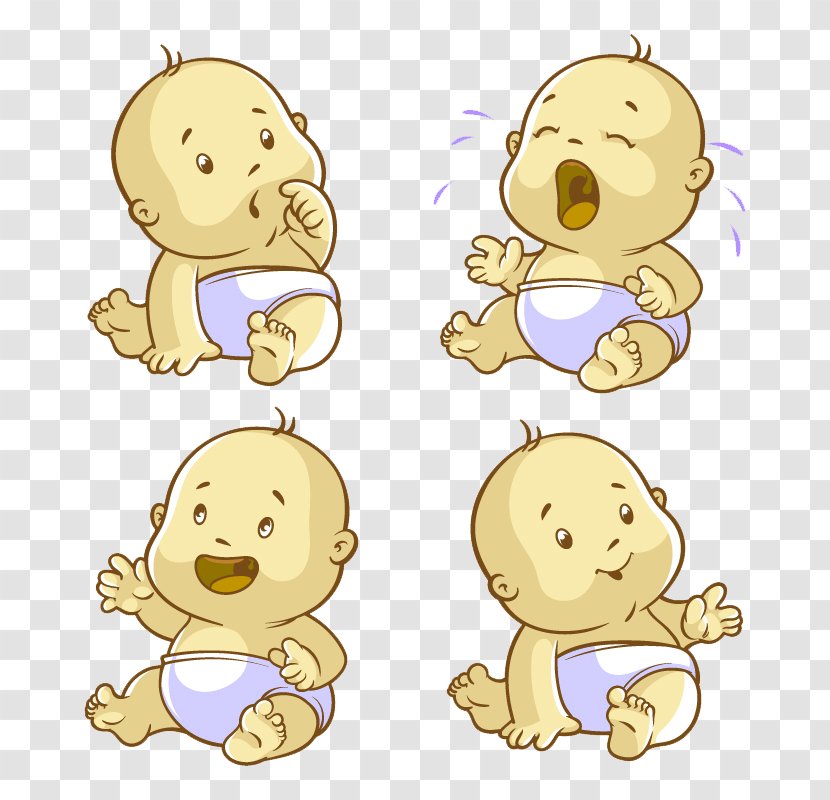 Infant Crying Cartoon Child - Area - Cute Baby Vector Transparent PNG
