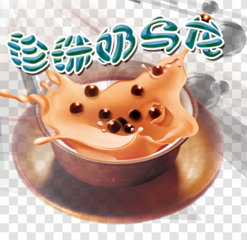 Ice Cream Bubble Tea Coffee Oolong - Frozen Dessert - Pearl Milk Transparent PNG