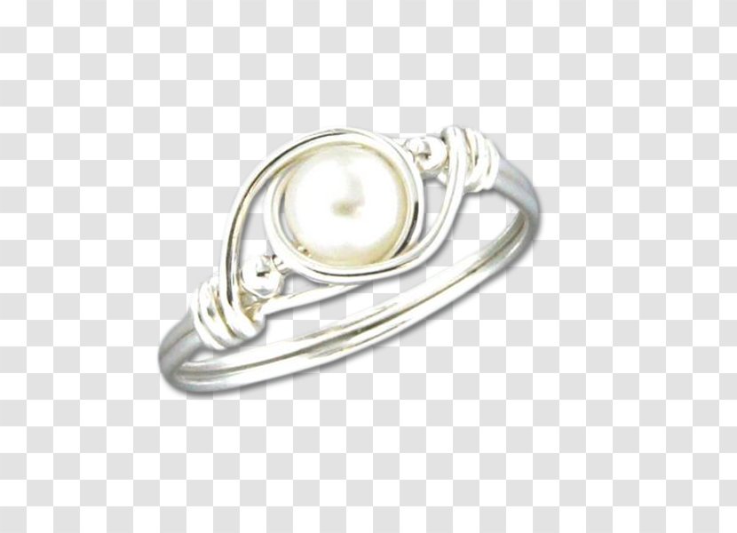 Ring Sterling Silver Gemstone Jewellery - Pearl Transparent PNG
