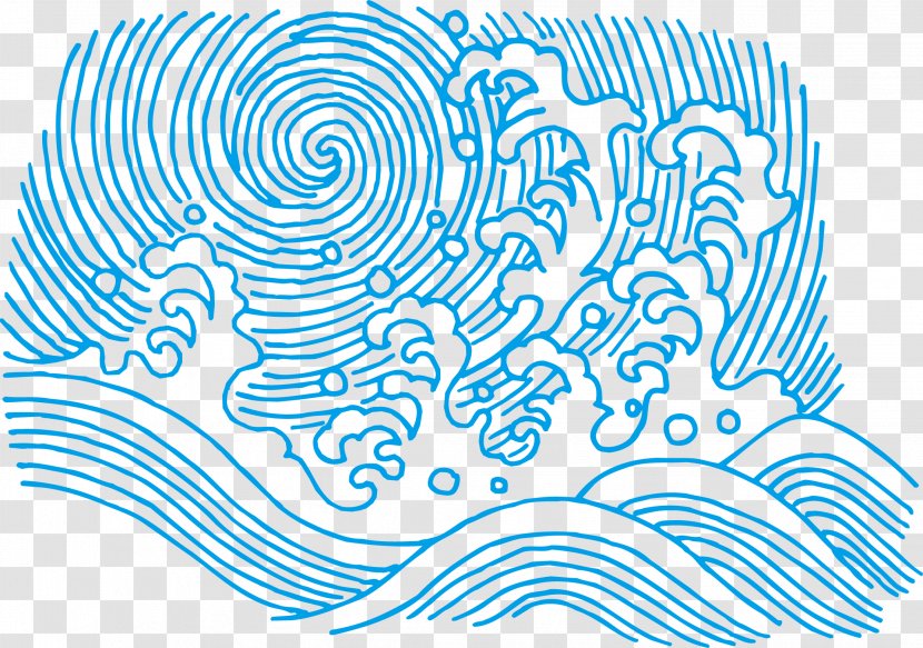 Wind Wave Illustration - Point - Blue Transparent PNG