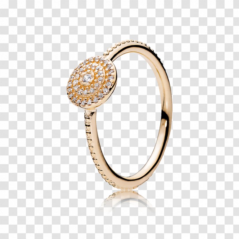 Pandora Ring Size Cubic Zirconia Jewellery - Gold - Charms Transparent PNG