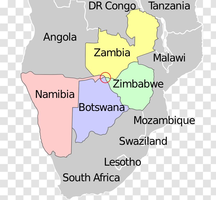 Zimbabwe Kazungula Namibia Botswana Quadripoint - Zambiazimbabwe Relations - Border Transparent PNG