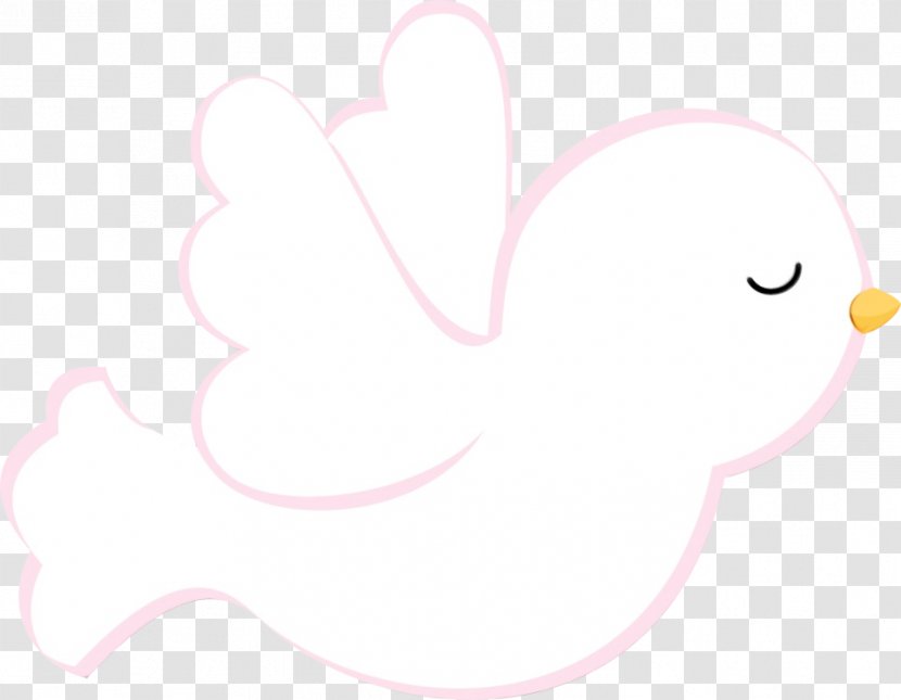 White Pink Cartoon Heart Bird - Wet Ink - Wing Water Transparent PNG