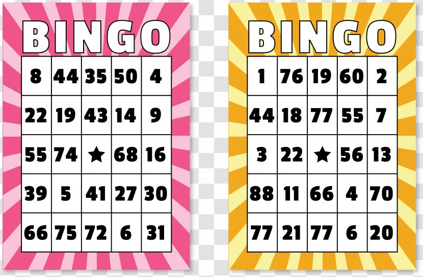 Bingo Cards Game Number - Vector Illustration Transparent PNG