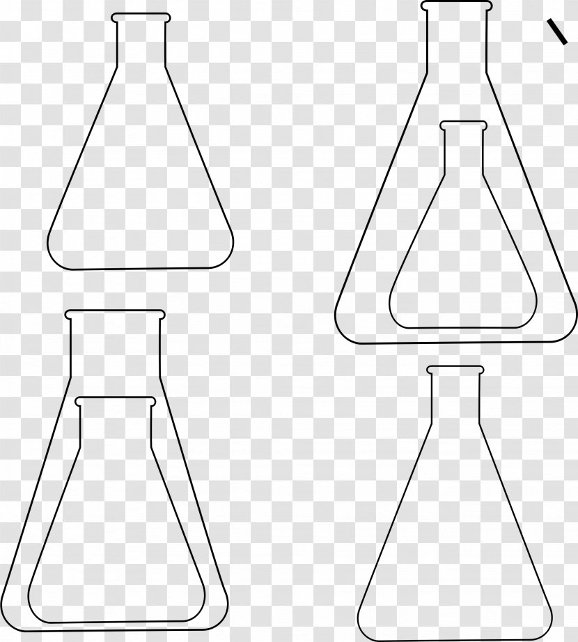 Line Art Erlenmeyer Flask Clip - Cone - Flasks Transparent PNG