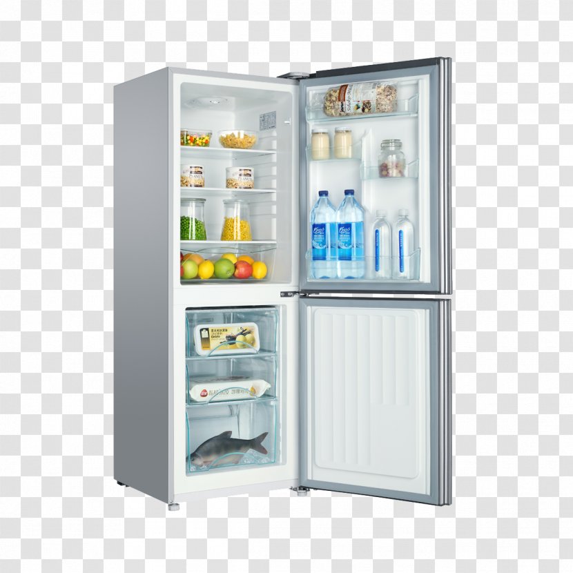 Refrigerator Haier Home Appliance Refrigeration Icemaker - Major - Automatic Temperature Compensation Energy-saving Refrigerators Mute Simple Appearance Transparent PNG