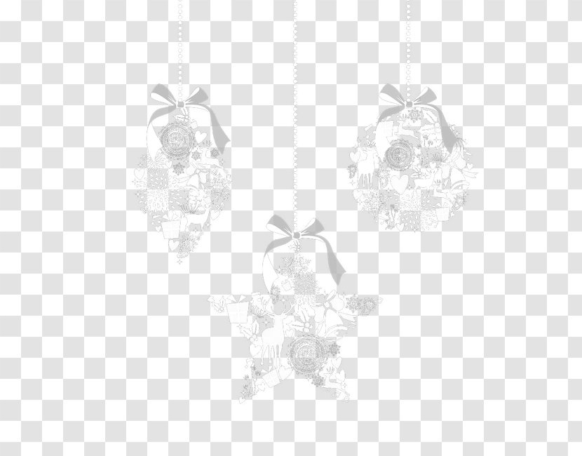 White Drawing Christmas Ornament - Monochrome Photography - Decoration Transparent PNG