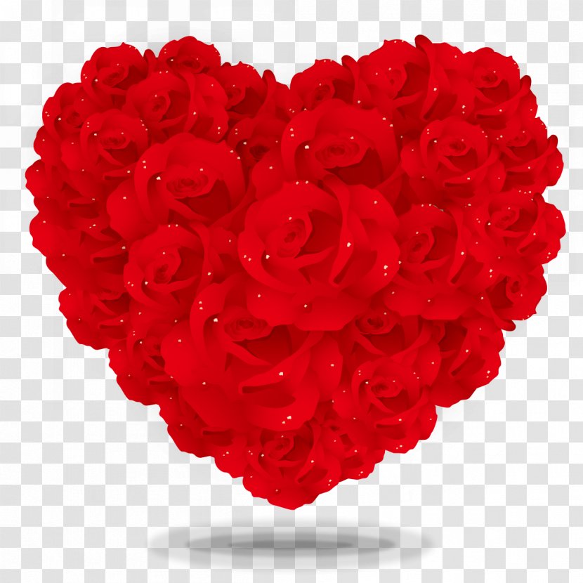Heart Valentines Day Rose Illustration - Flower Bouquet Transparent PNG