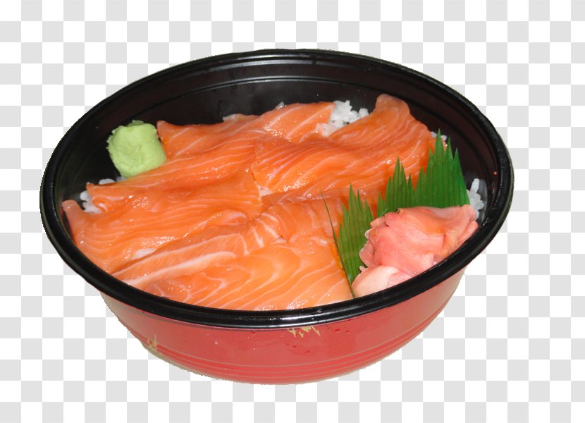 Sashimi Smoked Salmon Sushi Donburi Tekkadon - Garnish Transparent PNG