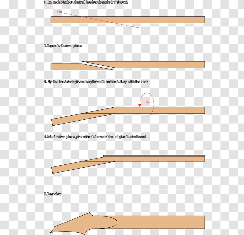 Wood Scarf Joint Line Point - Guitar - Headstock Transparent PNG