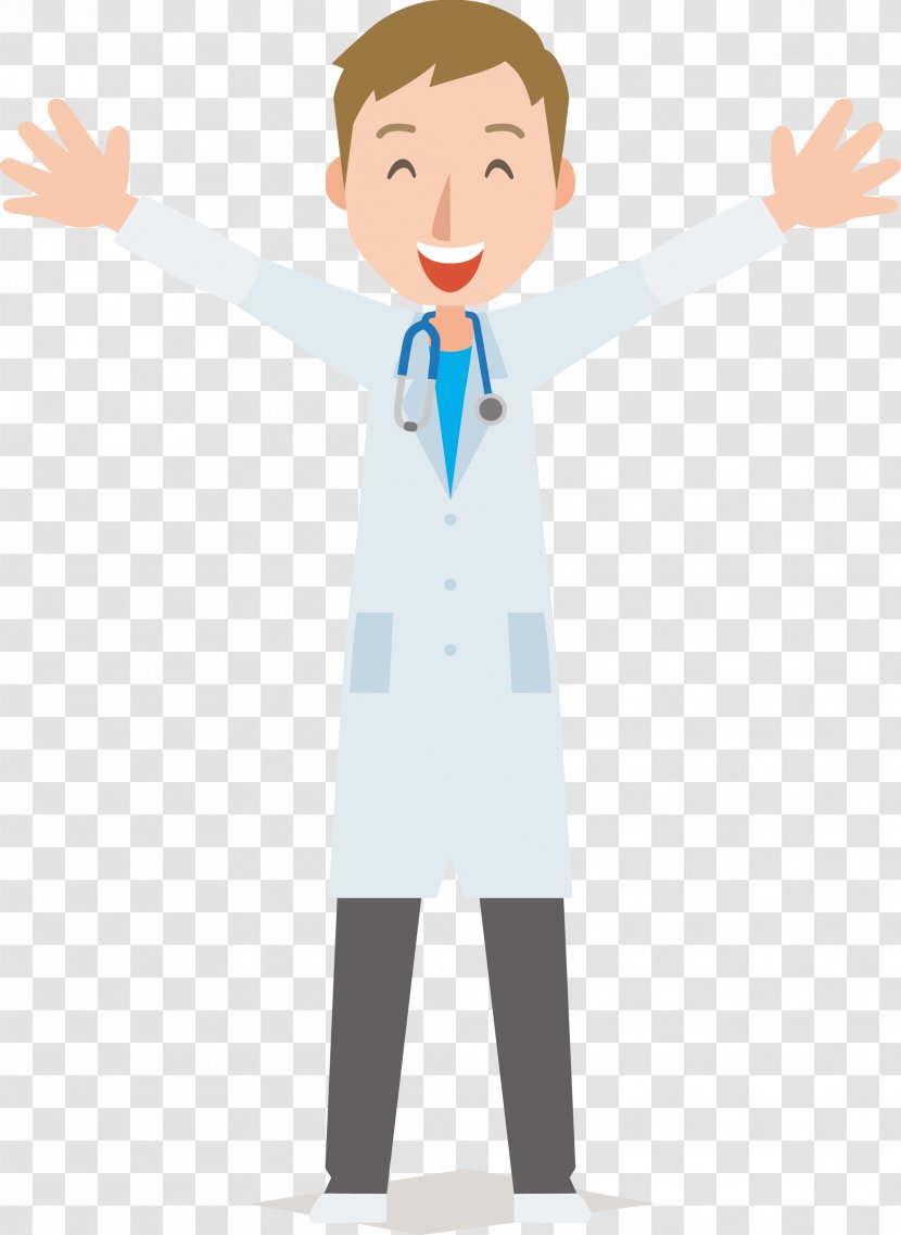 Physician Thumb Illustration - Frame - Open The Arms Of A Male Doctor Transparent PNG