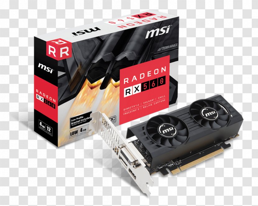 Graphics Cards & Video Adapters MSI AMD Radeon RX 560 AERO ITX OC GDDR5 DVI/HDMI/Displayport PCI-E 4GT LP 4GB PCI-Exp SDRAM - Gddr5 Sdram Transparent PNG