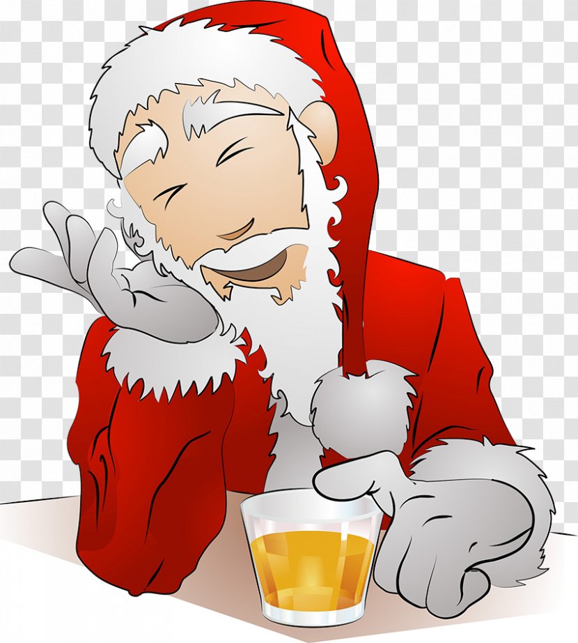 Beer Santa Claus Alcoholic Drink Alcohol Intoxication Clip Art - A Drunken Transparent PNG