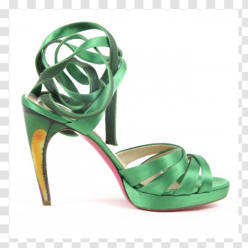 Sandal Shoe High-heeled Footwear Green Leather - Sandals Transparent PNG