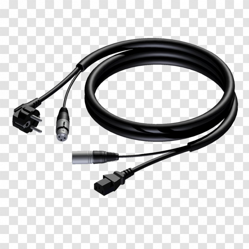 XLR Connector Schuko Electrical Cable Adam Hall Cables CAB 400 20 Power And Microphone Earthing Contact - Loudspeaker - Internet Optical Transparent PNG