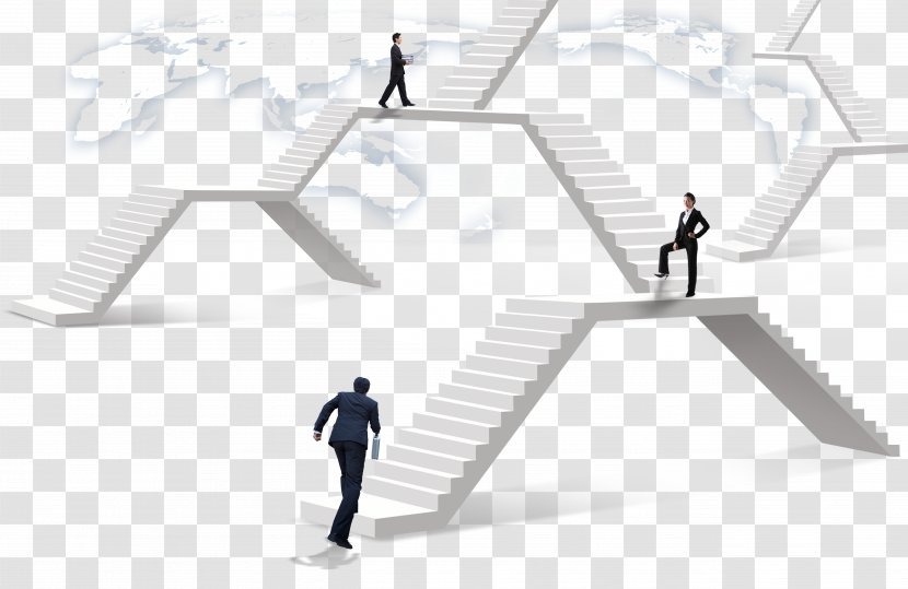 Stairs Poster Drawing - Creativity - White Staircase With Business People Transparent PNG