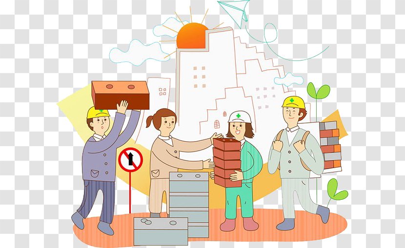 Factory Stock Illustration Laborer - Play - Workers Decorate The City Transparent PNG
