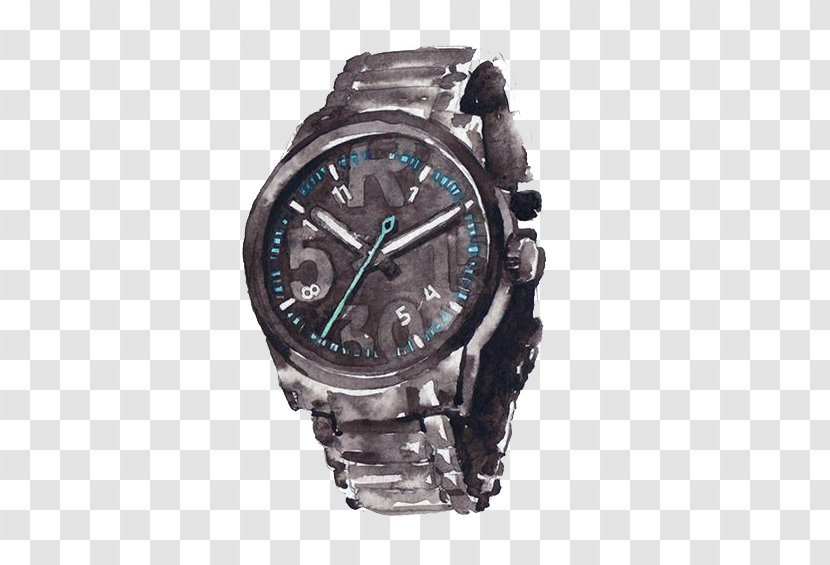 Watch Watercolor Painting Strap Illustration - Drawing - Watches Transparent PNG
