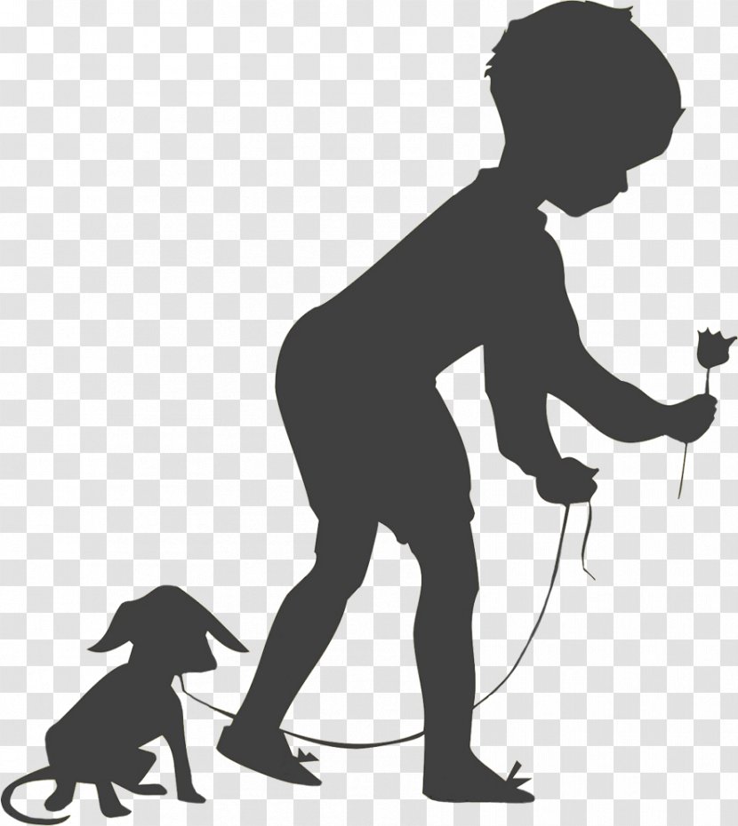 Dog Silhouette Child Person - Frame Transparent PNG