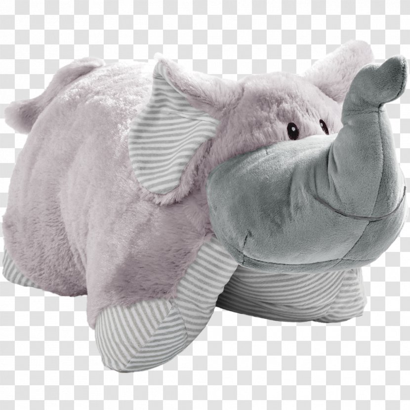 Nutty Elephant Grey Blue Trunk Pillow Pets Pee Wees Stuffed Animal Animals & Cuddly Toys 46cm (Grey/Blue) - Snout Transparent PNG