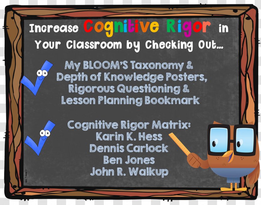 Cognitive Rigor Bloom's Taxonomy Rigour Poster Information - Knowledge Transparent PNG