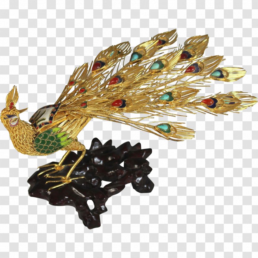 Bird Cloisonné Feather Brooch Pavo - Bracelet Transparent PNG