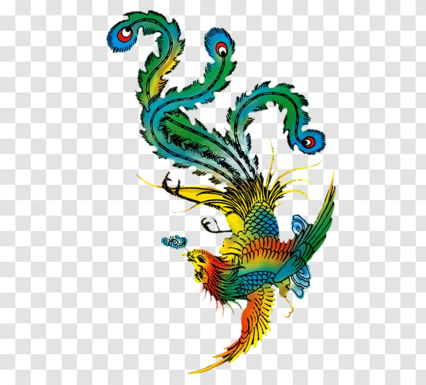 Fenghuang Chinese Dragon Phoenix Motif - Creative Transparent PNG
