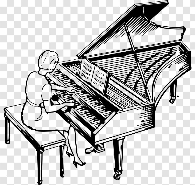 Harpsichord Musical Keyboard Piano Clip Art - Watercolor Transparent PNG
