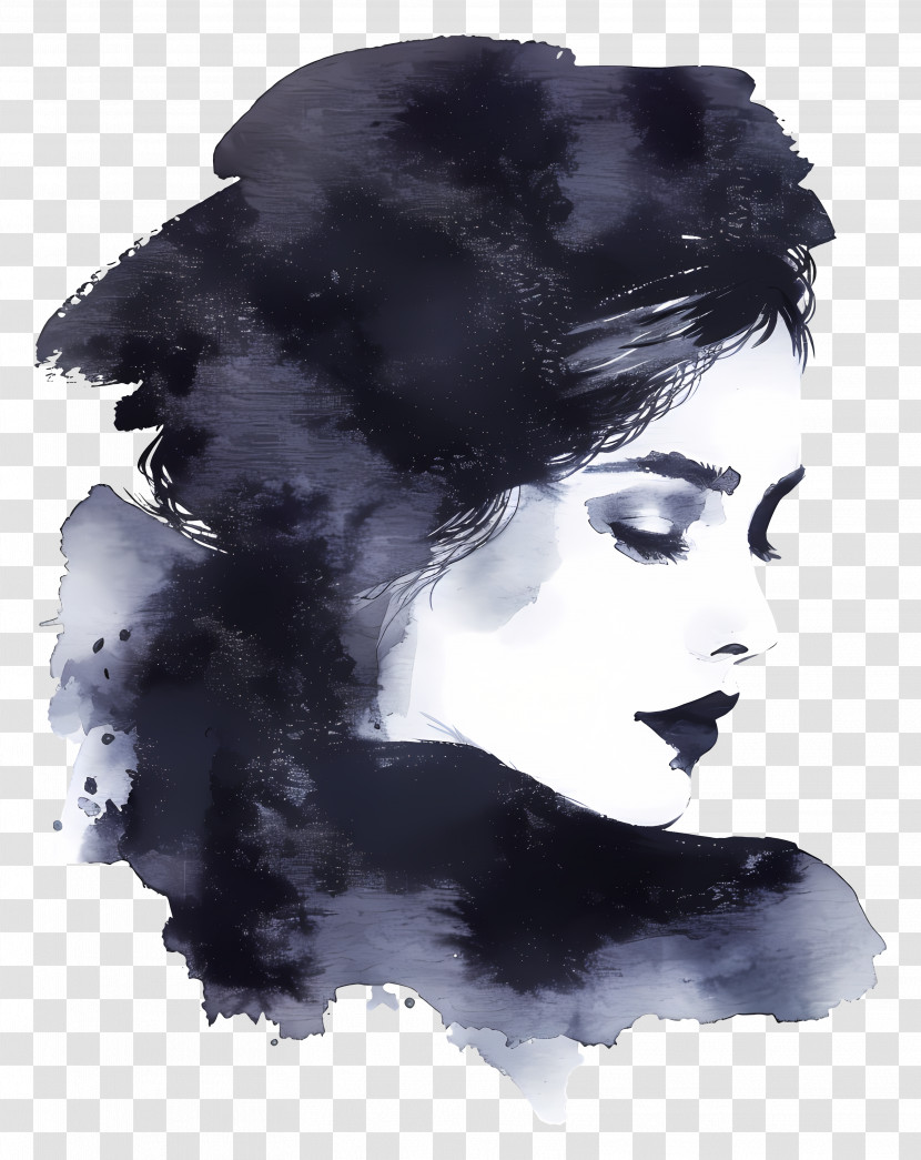 Fashion Girl - Watercolor Portrait Of A Woman Transparent PNG