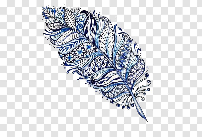 Mandala Drawing Feather Tattoo Mehndi - Idea - Designs Transparent PNG