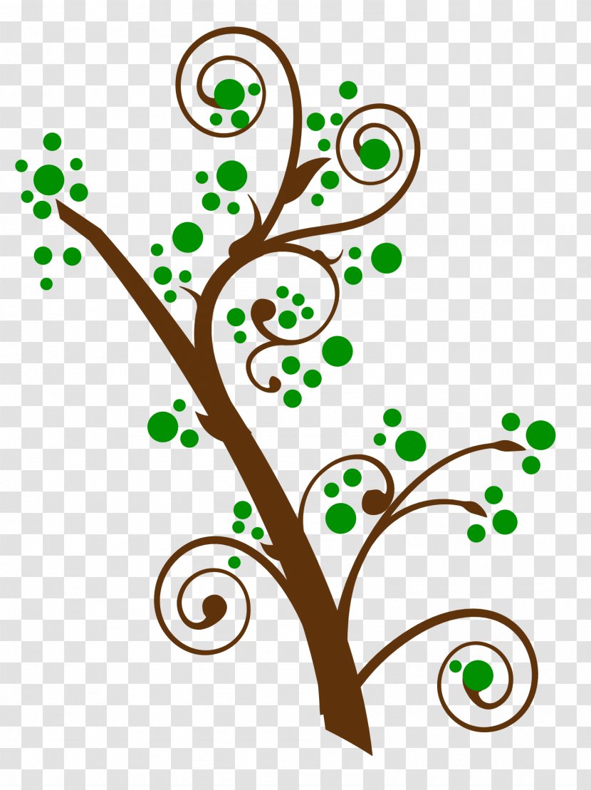 Branching Clip Art - Floral Design - Swirl Tree Transparent PNG