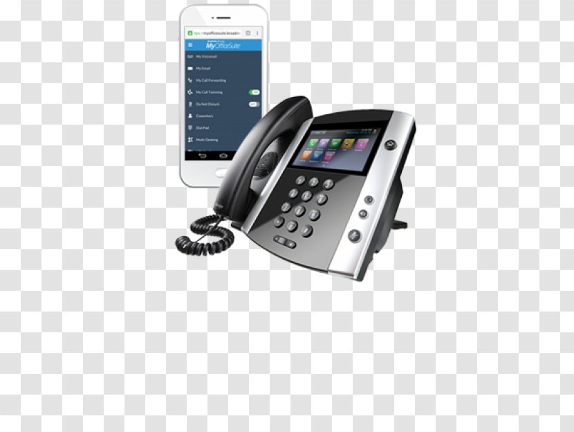 VoIP Phone Polycom VVX 600 Telephone Voice Over IP - Skype - Broadview Security Transparent PNG