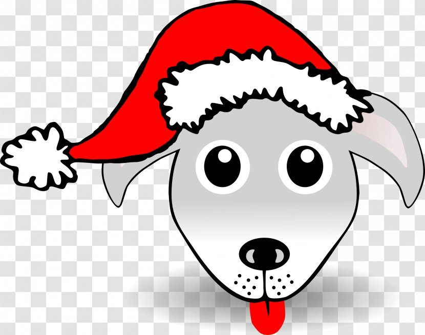 Dog Puppy Santa Claus Christmas Clip Art - Watercolor - Xmas Cartoon Pics Transparent PNG