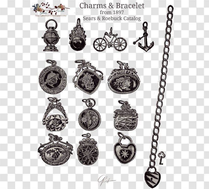 Locket Silver Body Jewellery Font - Black And White Transparent PNG