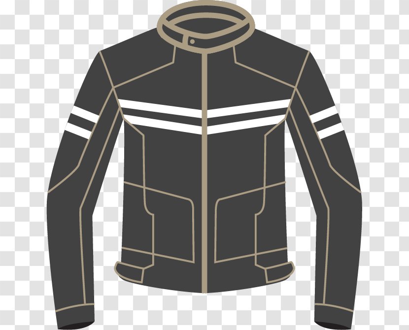 Hoodie Leather Jacket Clothing Collar - Motorcycle - White Stripes Male Short Paragraph Transparent PNG