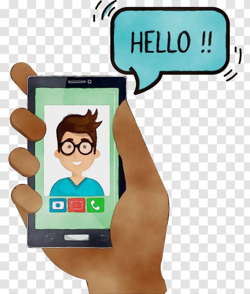 Videotelephony Mobile Phone Videophone Cartoon Telephone Transparent PNG