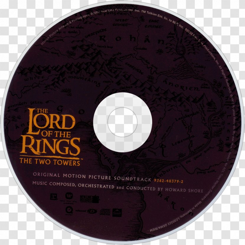Compact Disc The Lord Of Rings: Two Towers Fellowship Ring Soundtrack - Silhouette - Cartoon Transparent PNG