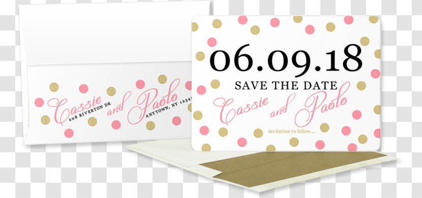 Paper Pink M Brand Font - Save The Date Wedding Invitation Transparent PNG