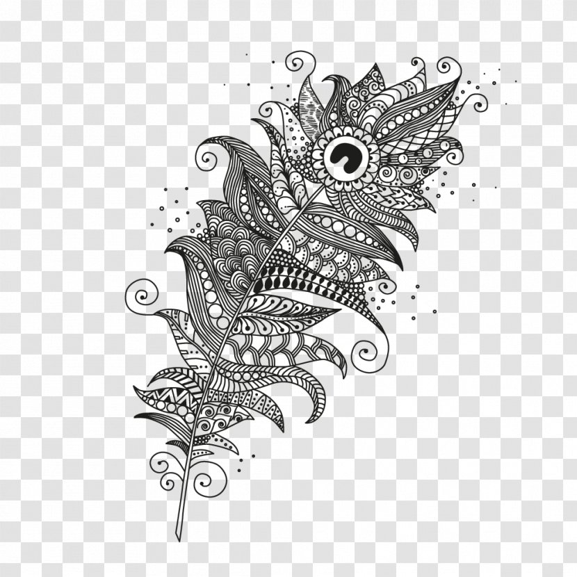 Vector Graphics Illustration Royalty-free Zentangle Coloring Book - ImageCartoon Feathers Transparent PNG