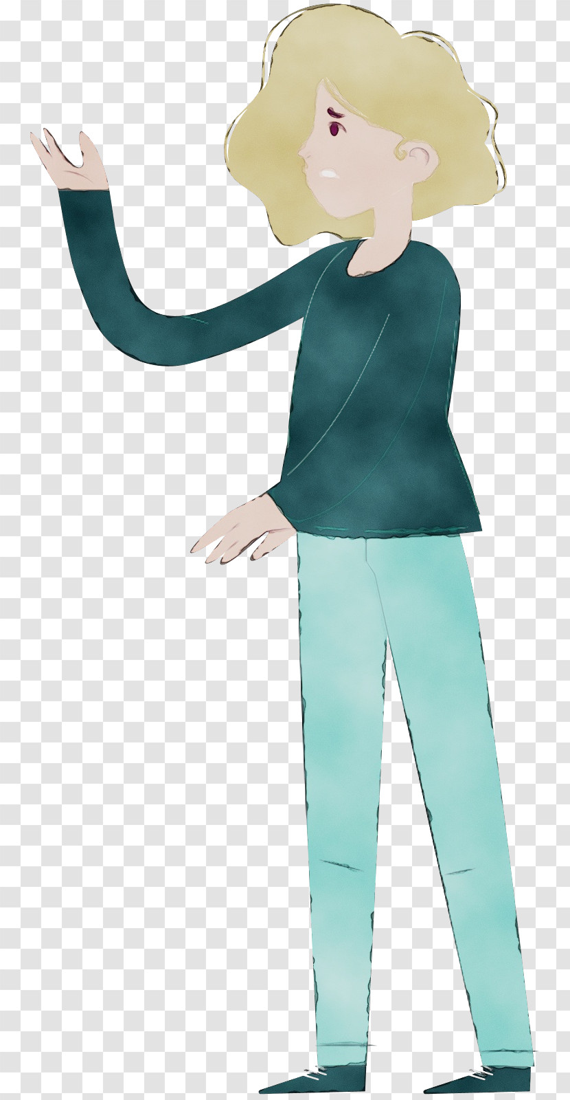 Character Clothing Cartoon Teal Figurine Transparent PNG