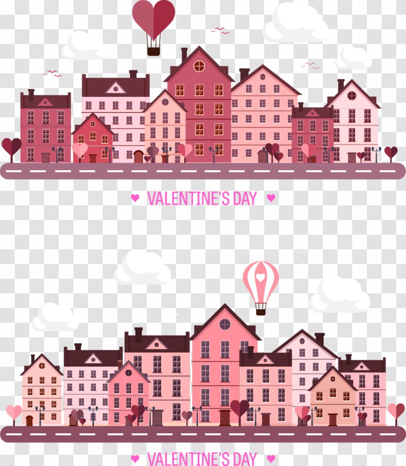 Illustration - Pink - Vector City Transparent PNG