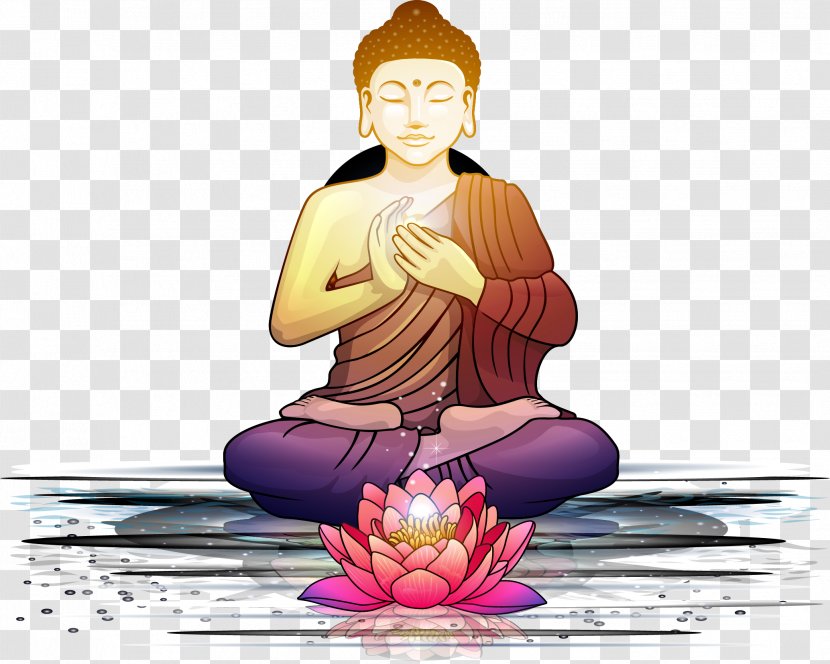 Bodhi Tree Nelumbo Nucifera Buddhism Lotus Position Padma - Like The Buddha Transparent PNG