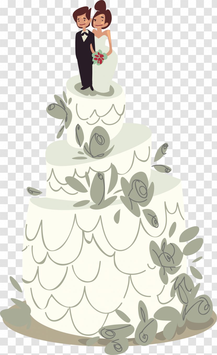 Wedding Cake Euclidean Vector Cream Pie Birthday - Decorating - Villa Decoration Transparent PNG