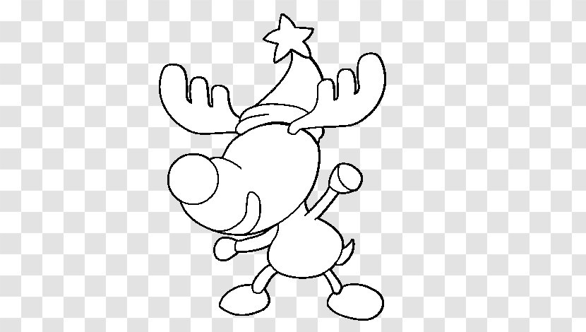 Reindeer Rudolph Drawing Christmas - Cartoon - Fete Des Peres Transparent PNG