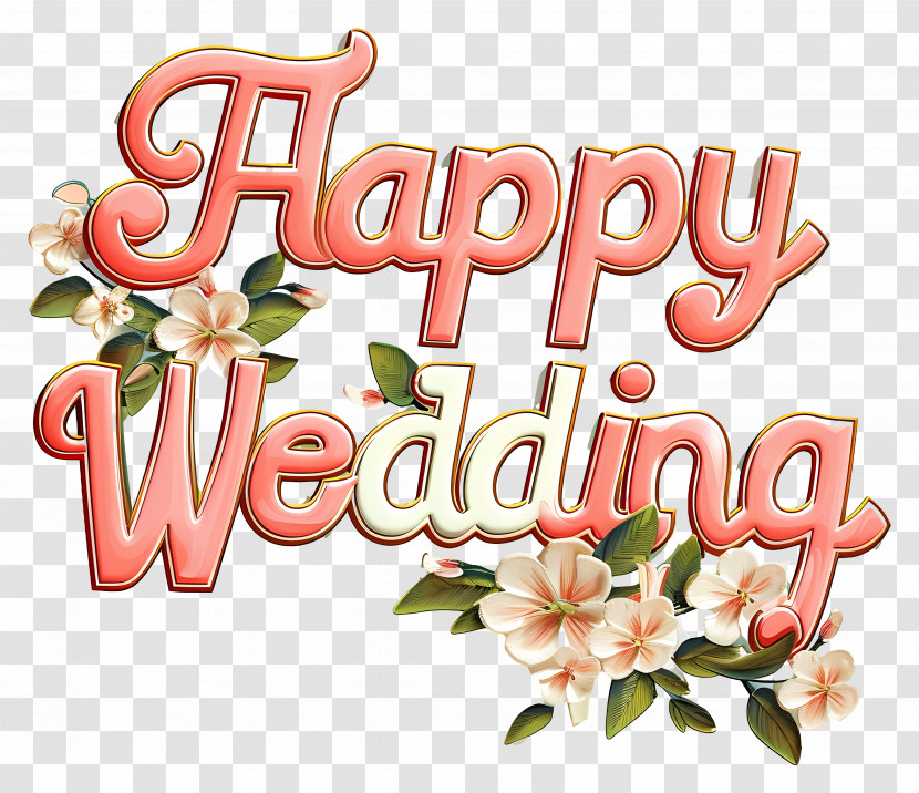 Happy Wedding - Happy Wedding Themed Floral Design Transparent PNG