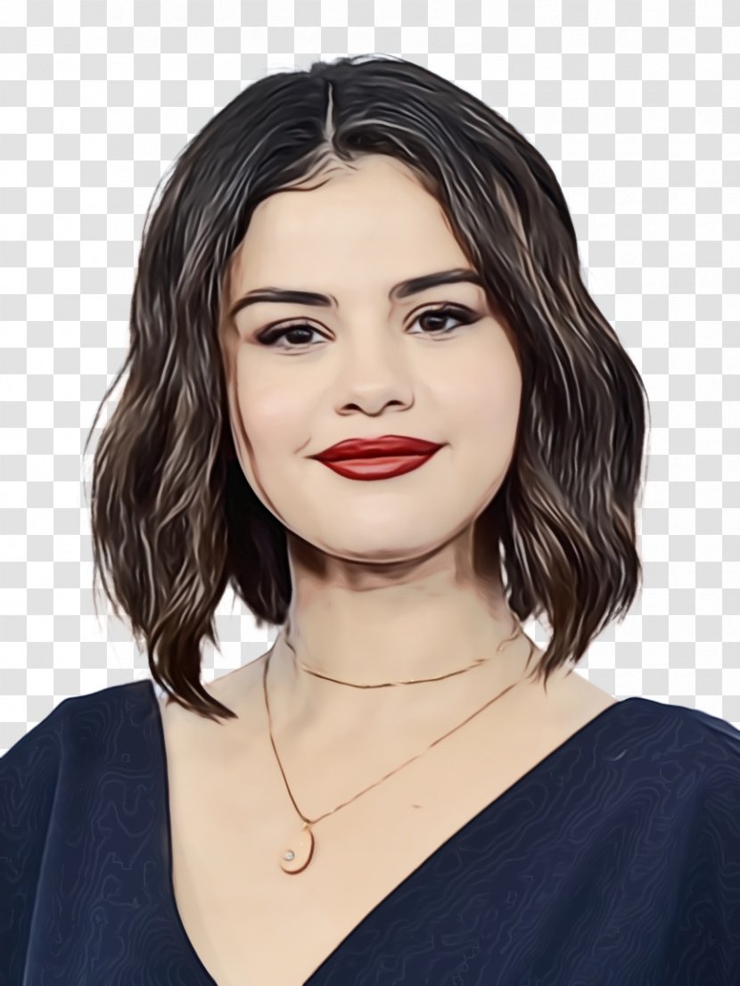 Selena Gomez Hairstyle Black Hair Selenators - Brown - Lipstick Transparent PNG